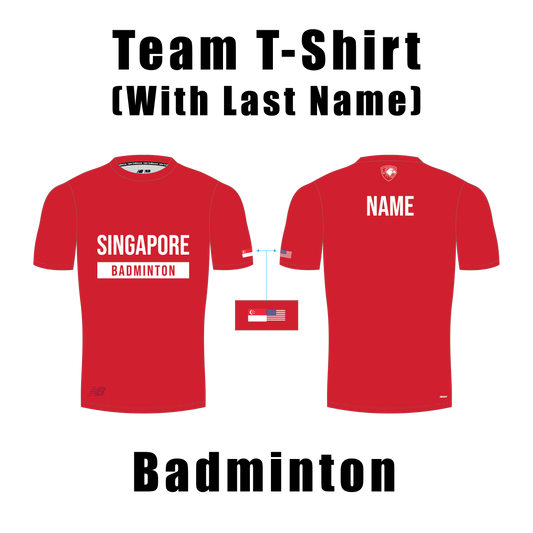 Team Sports T-Shirt with Last Name (Badminton)