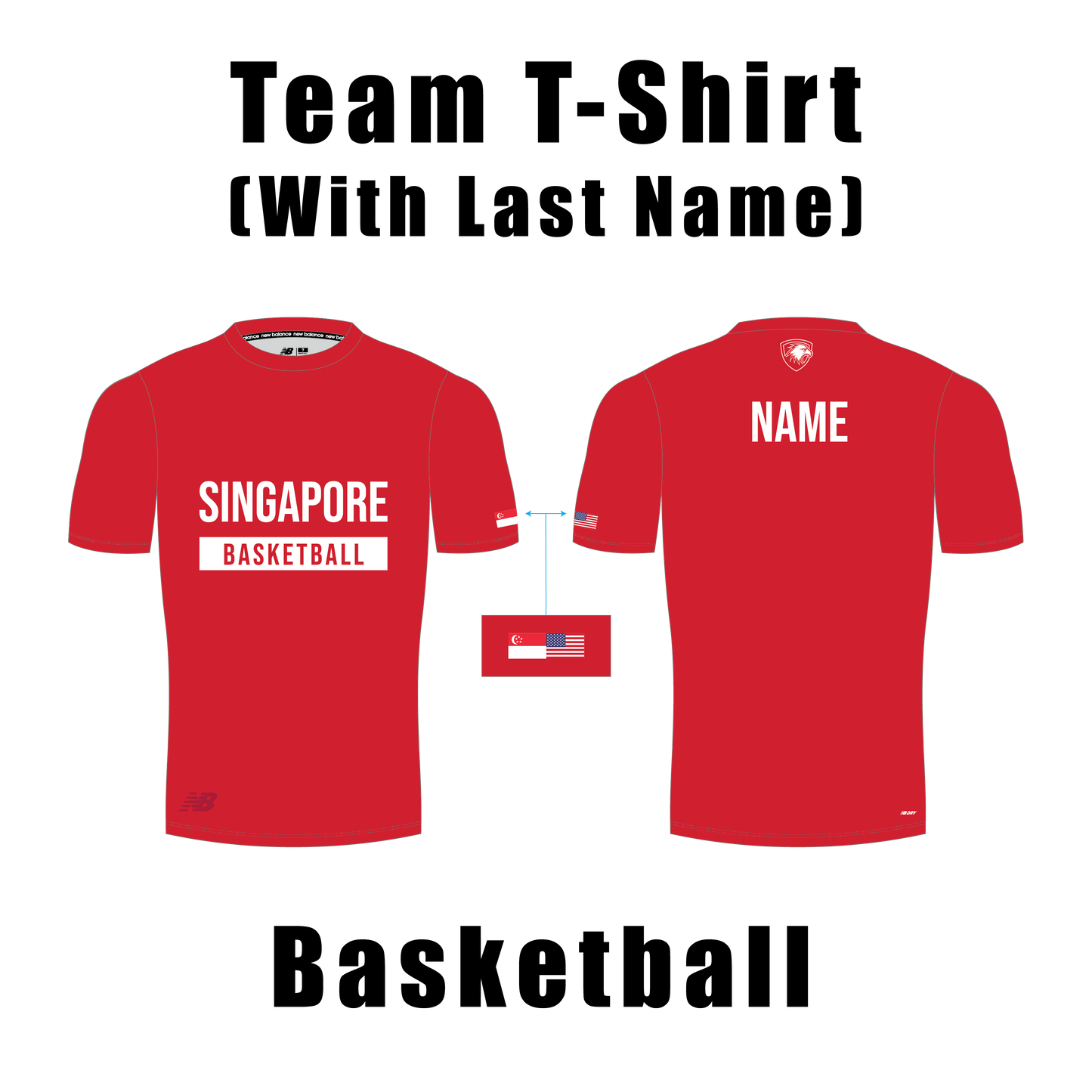 Team Sports T-Shirt with Last Name (Basketball)