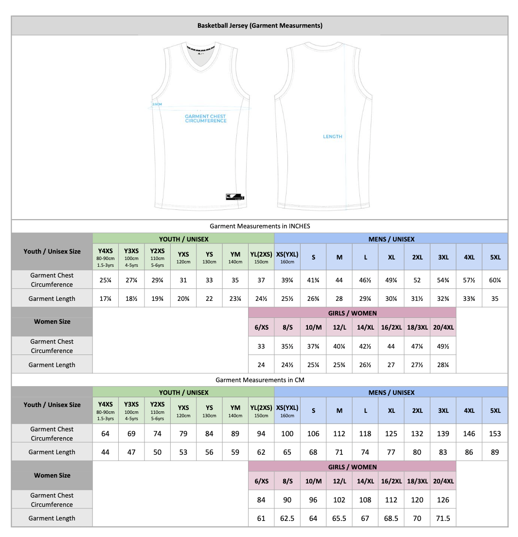 U13 - Reversible Basketball Jersey (No Name)