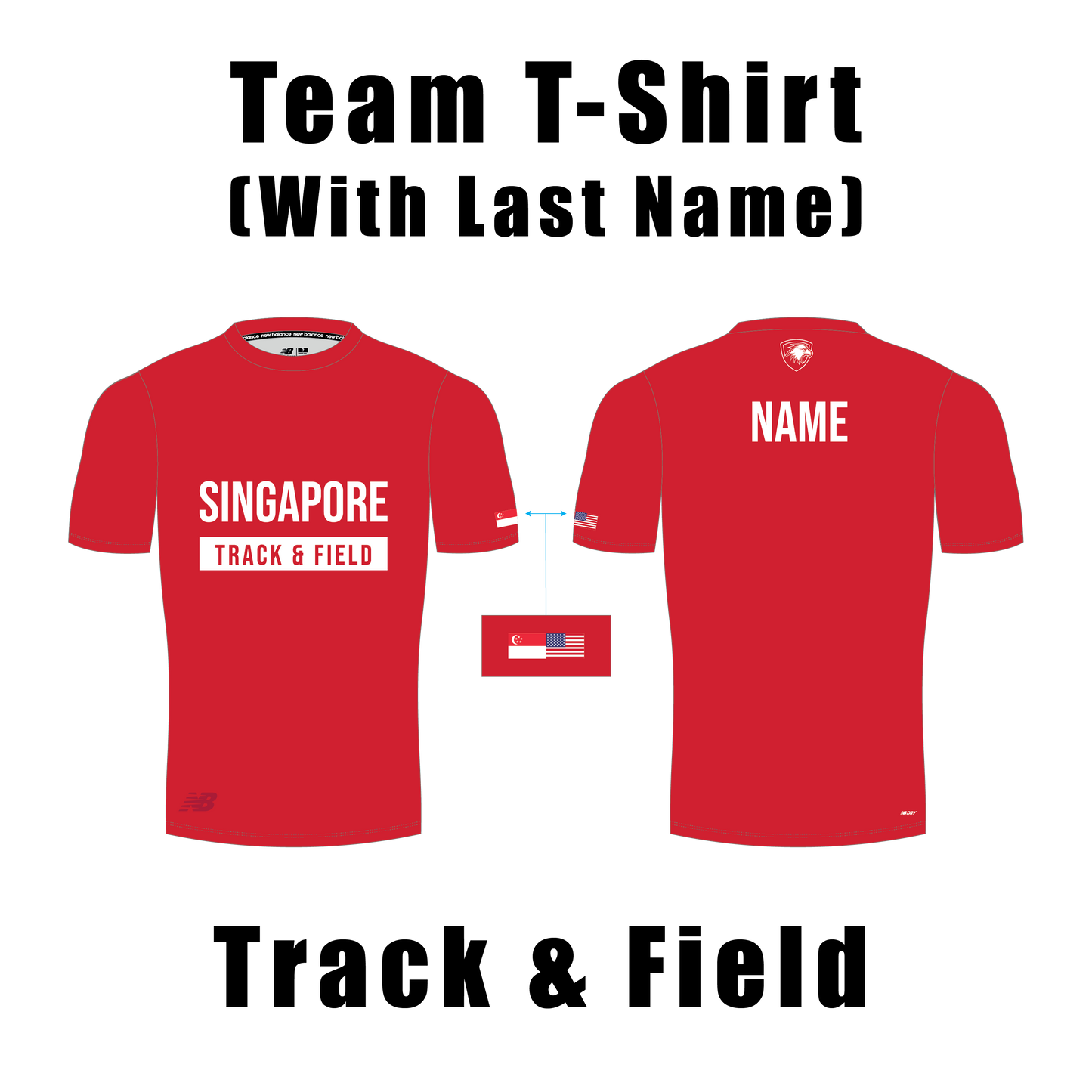 Team Sports T-Shirt with Last Name (Track & Field)